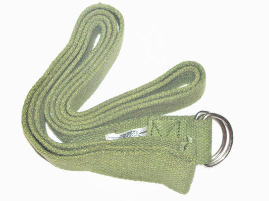 D-ring Handwoven cotton yoga Strap - 6'-1