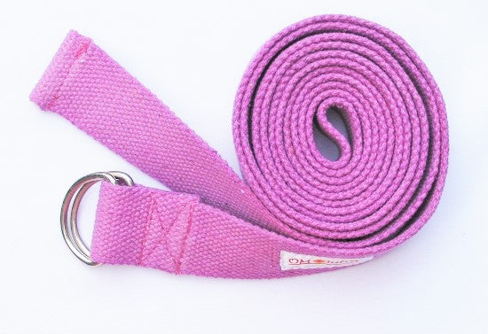 D-ring Handwoven cotton yoga Strap - 6'-2