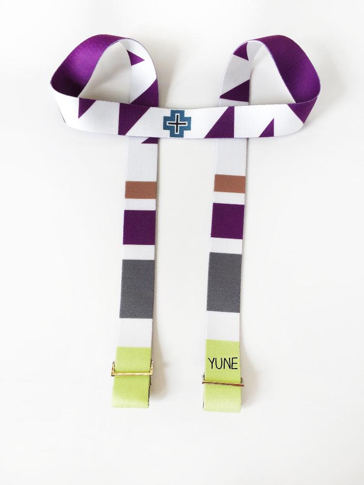 Gemini Yoga Strap – White Stretching Strap w/ Metal Buckles | Yune Yoga-0